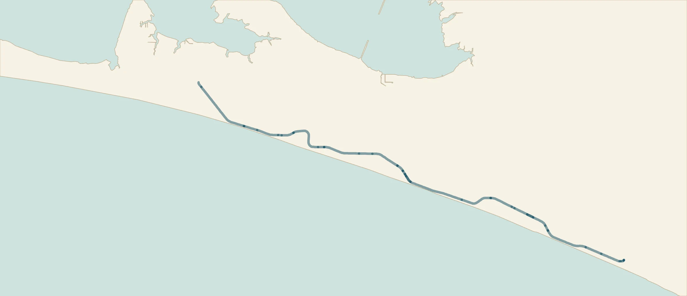 Detail map of Scenic Highway 30A from Miramar Beach to Inlet Beach